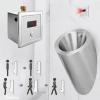 Wall-mounted Stainless Steel Urinal for Man, Intelligent Flushing Urinals for Men's Adult, Household/Commercial Sensor Male Toilet, Public Toilet Urinal, Adult Urinal for Bathroom Garage Bar,Gold view 3