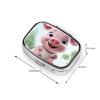 Smiling Pill Box 2 Compartment Square Portable Pill Case for Pocket or Purse Small Weekly Medicine Planner Travel Pillbox with Mirror Decorative Metal Vitamin Holder Gifts view 4