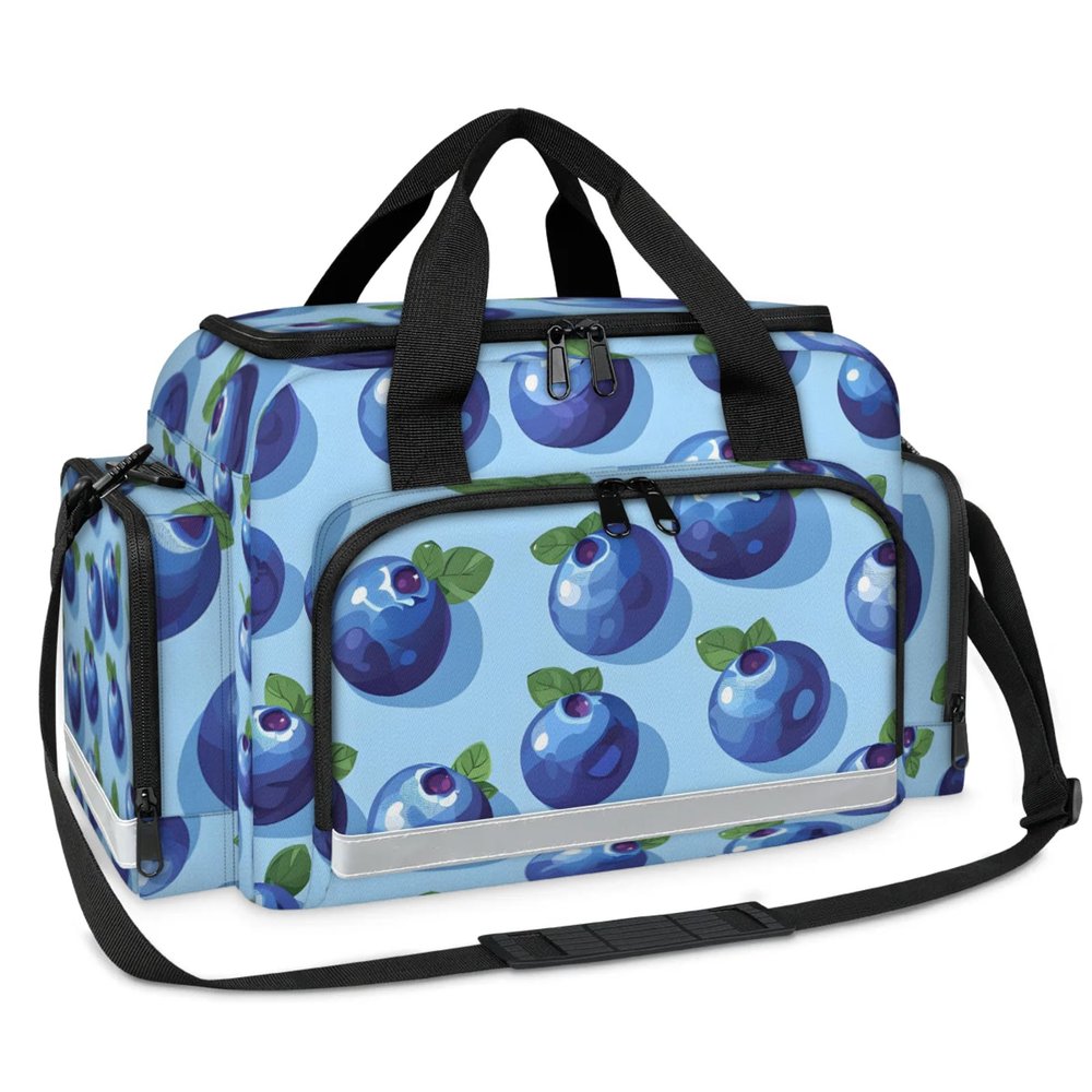 First Aid Bags Empty, Fresh Blueberries Emergency Bag First Aid Kit Multiple Compartment Kit Carrier On Call Trauma Bag for Paramedics Emergency Medical Supplies Kit