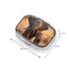 Cute Elephant Baby and mom Pill Box 2 Compartment Square Portable Pill Case for Pocket or Purse Small Weekly Medicine Planner Travel Pillbox with Mirror Decorative Metal Vitamin Holder Gifts view 4