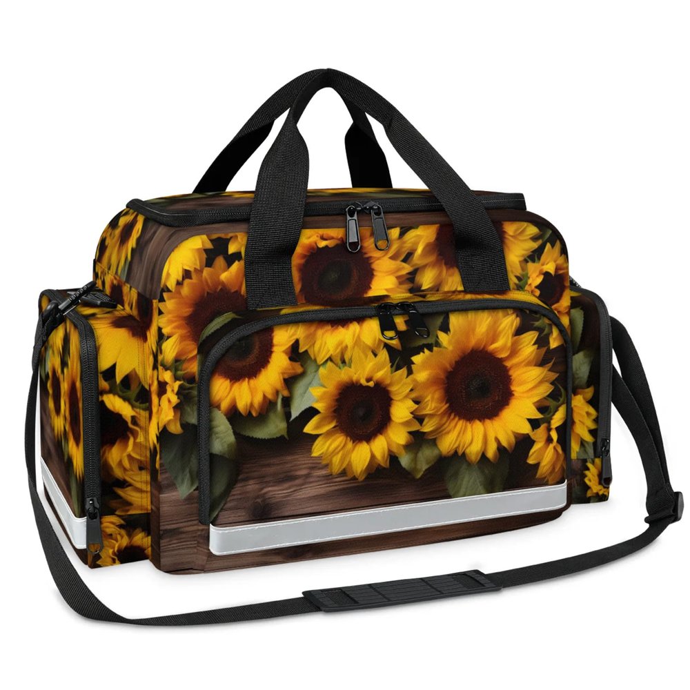 First Aid Bags Empty, Graffiti Sunflower Emergency Bag First Aid Kit Multiple Compartment Kit Carrier On Call Trauma Bag for Paramedics Emergency Medical Supplies Kit