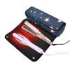 Foiosoh Hot Hair Tools Travel Bag and Heat Resistant Mat Large Hair Straigheners Travel Case for Curling Iron Straightener Flat Hair Dryer, White Stars Blue Background view 2