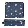 Foiosoh Hot Hair Tools Travel Bag and Heat Resistant Mat Large Hair Straigheners Travel Case for Curling Iron Straightener Flat Hair Dryer, White Stars Blue Background view 3