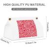 Red White White Tissue Box Cover Rectangle PU Leather Cover for Tissue Boxes Modern Tissue Holder for Bathroom Office Tissue Holders Decorative Cute Napkin Holder for Kitchen Bedroom view 2