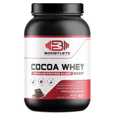 Cocoa WHEY Protein Powder Chocolate Flavor | Premium Whey Protein Concentrate & Isolate Blend | Supports Muscle Growth, Recovery & Energy | GMP Certified, Non-GMO, USA-Made (2 lbs)