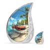 Red Car on Beach Cremation Urn for Ashes Adult Male - Large Cremation Urns for Human Ashes Women - Race Car Urns for Adult Mom and Dad - Small Keepsake Urn for Handcrefted 10inch and 3inch view 1