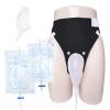 Wearable Urine Collector with Reusable Silicone Bag with Breathable Fixative Pant with Two Urinary Drainage Bags 2000ml 1000ml and 1.2m Catheter Soft Edge Design, Elderly Men Black