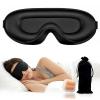 3D Sleep Mask for Side Sleepers, Blackout & Zero Pressure - Breathable Memory Foam, Adjustable Strap - for Travel, Yoga & Meditation Black view 1