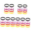 GALPADA 10pcs Silicone Wristbands Sports Bracelets Colors White Yellow Red Black for Events Team Activities and view 1