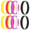 GALPADA 10pcs Silicone Wristbands Sports Bracelets Colors White Yellow Red Black for Events Team Activities and view 3