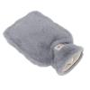 1000ml Hot Water Bottle, Wide Mouth Anti Slip Texture Warm Water Bottle with Washable Soft Plush Cover for Menstrual Cramps (Violet) (Light Gray) view 1