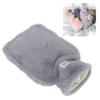 1000ml Hot Water Bottle, Wide Mouth Anti Slip Texture Warm Water Bottle with Washable Soft Plush Cover for Menstrual Cramps (Violet) (Light Gray) view 3