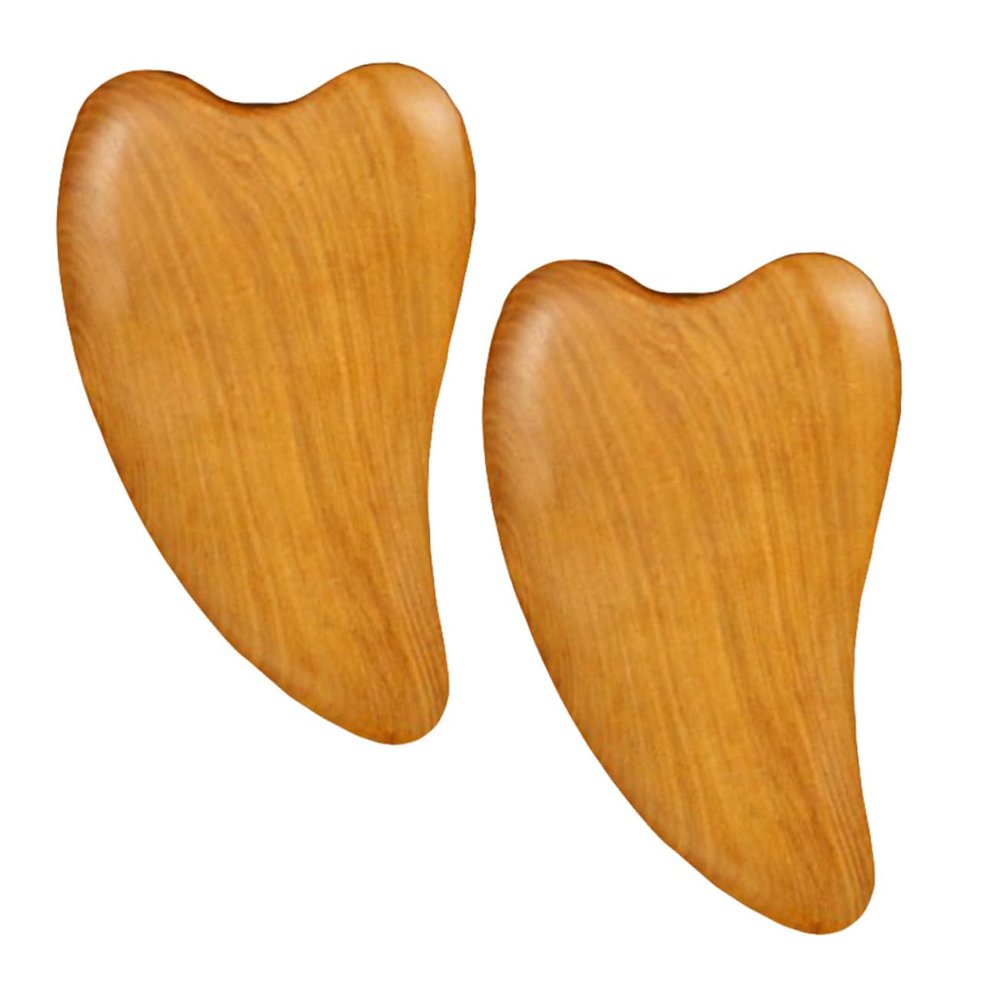 HOODANCOS 2pcs Facial Massage Tool Wooden Gua Sha Massage Scraping Plate for Circulation