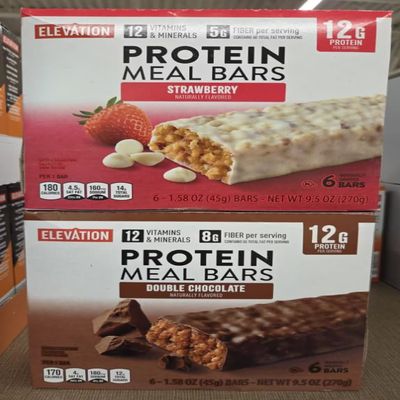 Elevation Meal Bars Strawberry and Double Chocolate 9.5oz 270g (Two Boxes)