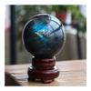 SBOTTON Natural Labradorite Ball Crystal Sphere with Wood Stand, Reiki Chakra Energy Healing Stone Figurine Home Decor, Gifts for Friends.(110mm) view 3