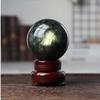 SBOTTON Natural Labradorite Ball Crystal Sphere with Wood Stand, Reiki Chakra Energy Healing Stone Figurine Home Decor, Gifts for Friends.(110mm) view 4