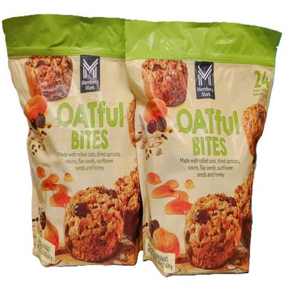 Member's OATful Bites with Rolled Oats, Dried Apricots and Seeds, 24-0.9oz Individually Wrapped Snacks Net WT 22oz
