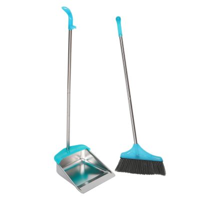 GRIRIW 1set Handle Stainless Steel Dustpan Comb Lightweight Garbage Shovel for Efficient Indoor Cleaning for Easy Waste Collection