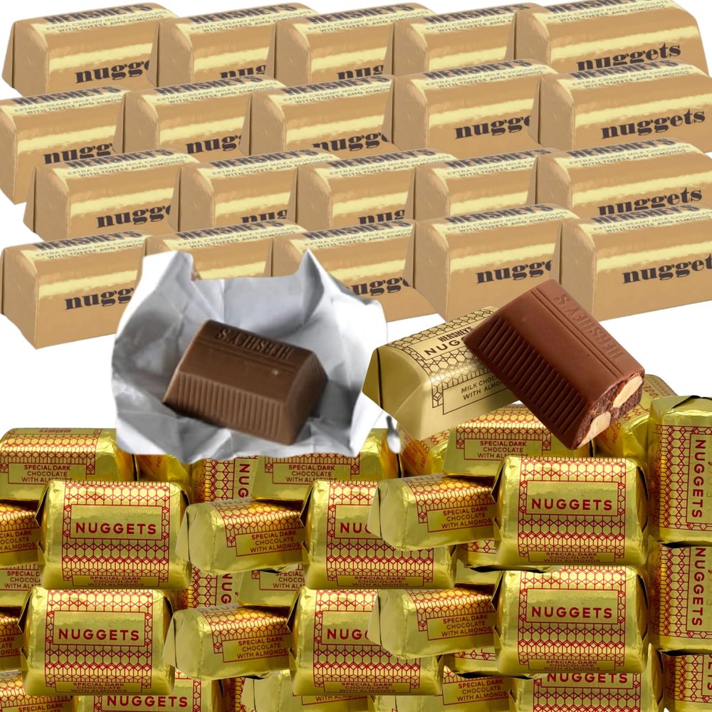 Assorted flavors -Chocolate Nuggets with Toffee, Almonds Extra Creamy Milk and Milk Chocolate with Almonds 2lb Bulk, Nuggets (2 pounds)