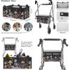 Rollator Walker Seat and Backrest Rollbar Covers Set Easy to Use Rollator Storage Under Seat Bag Folding UnderSeat Walker Pouch for Seniors, Moon Mushroom Skeleton view 4