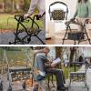 3 Pieces Walker Accessories Rollator Seat and Back Rest Covers with Nylon Buckle Rollator Walkers Storage Bag for Family, Brown Mushroom view 2