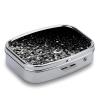 Small Pill Case, Travel Pill Box, Black White Glitterprinting Pill Case,Portable Pill Organizer,Two Compartments Travel Pill Organizer,Portable Pill Container Medicine Vitamin Organizer view 3