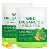 2 Pack Oregano Oil Softgels Organic, 2 in 1 Formulated with Black Seed Oil 200mg, Oregano Oil Supplement Capsules, Natural Defense Supplement, Non-GMO, Dairy Free, Gluten Free view 1