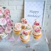 40Pcs Edible Peony Cupcake Toppers Peonies Flower Blossoms Cupcake Picks for Floral Mother's Day Bridal Shower Engagement Floral Wedding Girls Birthday Cupcake Decorations view 4