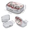 Small Pill Case, Travel Pill Box, Cat and Cherryprinting Pill Case,Portable Pill Organizer,Two Compartments Travel Pill Organizer,Portable Pill Container Medicine Vitamin Organizer view 2