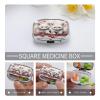 Small Pill Case, Travel Pill Box, Cat and Cherryprinting Pill Case,Portable Pill Organizer,Two Compartments Travel Pill Organizer,Portable Pill Container Medicine Vitamin Organizer view 4