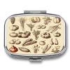 Small Pill Case, Travel Pill Box, Sketch Style Vegetablesprinting Pill Case,Portable Pill Organizer,Two Compartments Travel Pill Organizer,Portable Pill Container Medicine Vitamin Organizer view 1