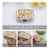 Small Pill Case, Travel Pill Box, Sketch Style Vegetablesprinting Pill Case,Portable Pill Organizer,Two Compartments Travel Pill Organizer,Portable Pill Container Medicine Vitamin Organizer view 3