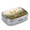 Small Pill Case, Travel Pill Box, Sit on The Grassprinting Pill Case,Portable Pill Organizer,Two Compartments Travel Pill Organizer,Portable Pill Container Medicine Vitamin Organizer view 3