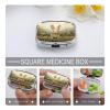Small Pill Case, Travel Pill Box, Sit on The Grassprinting Pill Case,Portable Pill Organizer,Two Compartments Travel Pill Organizer,Portable Pill Container Medicine Vitamin Organizer view 4