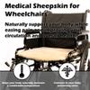 Alaska Leather Sheepskin Wheelchair Seat Pad Genuine Medical Grade Wool Mobility Comfort Back Pain Relief Office Chair or Car Cushion view 4