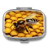 Small Pill Case, Travel Pill Box, Yellow Honeyprinting Pill Case,Portable Pill Organizer,Two Compartments Travel Pill Organizer,Portable Pill Container Medicine Vitamin Organizer view 1