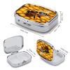 Small Pill Case, Travel Pill Box, Yellow Honeyprinting Pill Case,Portable Pill Organizer,Two Compartments Travel Pill Organizer,Portable Pill Container Medicine Vitamin Organizer view 2