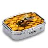Small Pill Case, Travel Pill Box, Yellow Honeyprinting Pill Case,Portable Pill Organizer,Two Compartments Travel Pill Organizer,Portable Pill Container Medicine Vitamin Organizer view 3