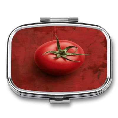 Small Pill Case, Travel Pill Box, Tomatoes on The Wallprinting Pill Case,Portable Pill Organizer,Two Compartments Travel Pill Organizer,Portable Pill Container Medicine Vitamin Organizer