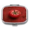 Small Pill Case, Travel Pill Box, Tomatoes on The Wallprinting Pill Case,Portable Pill Organizer,Two Compartments Travel Pill Organizer,Portable Pill Container Medicine Vitamin Organizer view 1