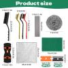 AIHSUMC Heavy Duty Oven Cleaner Brush Kits, 12 Pcs Oven Cleaning Tools Accessories, Include Razor Blade Scraper, Crevice Cleaning Brush, Steel Wool Scrubber, Scrub Sponges,Cleaning Rags view 2