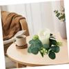 Alipis Artificial Eucalyptus Candle Wreath Spring Greenery Candle Ring for Pillar Farmhouse Tabletop Decor Wedding Party Centerpiece 10-Inch Size view 4
