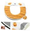 SOLUSTRE 1pc Cotton Velvet Toilet Seat Cover Washable Soft Comfortable Pad for Bathroom view 3