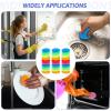 100 Pcs Plastic Scrubbers for Dishes, Round Pot Scrubbers for Kitchen Non Scratch Scouring Pads 3.35" Nylon Mesh Dish Scrubber Reusable Poly Mesh Scouring Dish Pads for Household Cleaning view 3