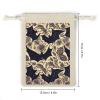 LPSADGF 8 PCS Bat Print Drawstring Gift Bags Reusable Cotton Linen Storage Pouches for Christmas, Weddings, Parties, Favors 4.9"x6.7" Small Burlap Bags view 2