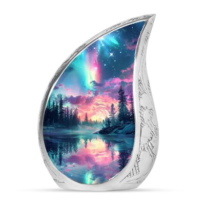 Northen Light Forest Large Funeral Urns for Human Ashes Adult Male - Cremation Urn for Human Ashes Adult Women - Funeral Ashes 10 Inch