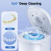 Ultrasonic Retainer Cleaner Machine, 45kHz Dental Cleaning Pod for Denture, Aligner, Nightguard, Mouth Guard, Toothbrush, Jewelry, with Digital Timer, 200ML & 4 Modes for All Dental Appliances view 3