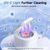 Ultrasonic Retainer Cleaner Machine, 45kHz Dental Cleaning Pod for Denture, Aligner, Nightguard, Mouth Guard, Toothbrush, Jewelry, with Digital Timer, 200ML & 4 Modes for All Dental Appliances view 4