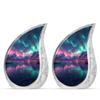 Aurora Borealis Lake Mini Funeral Urns for Ashes for Adult Man - Small Keepsake Urn for Ashes for Adult Female - Cremation Ashes 3 Inch 2 Pcs view 1