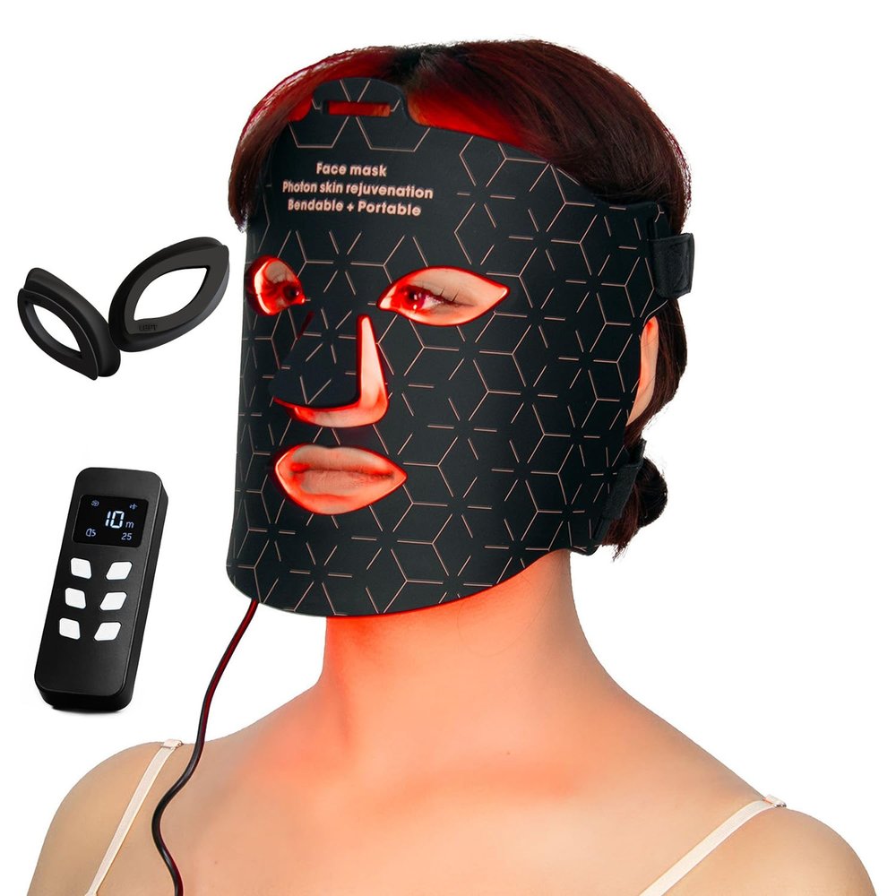 supersred Red Light Therapy for Face, 240 LED Face Mask Light Therapy, Rechargeable Therapy Mask with Timer Controlled, 850nm Infrared Light & 660nm Red Light Therapy at Home
